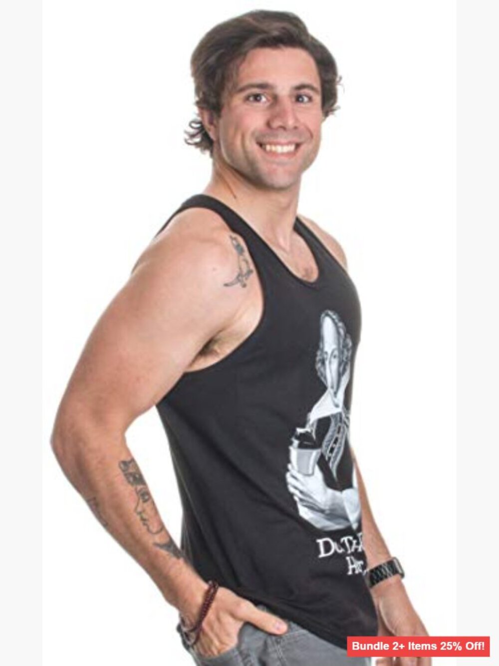 Funny Shakespeare Weight Lifting Gym Tank Top, Unisex Fit, Cotton - Picture 4 of 7